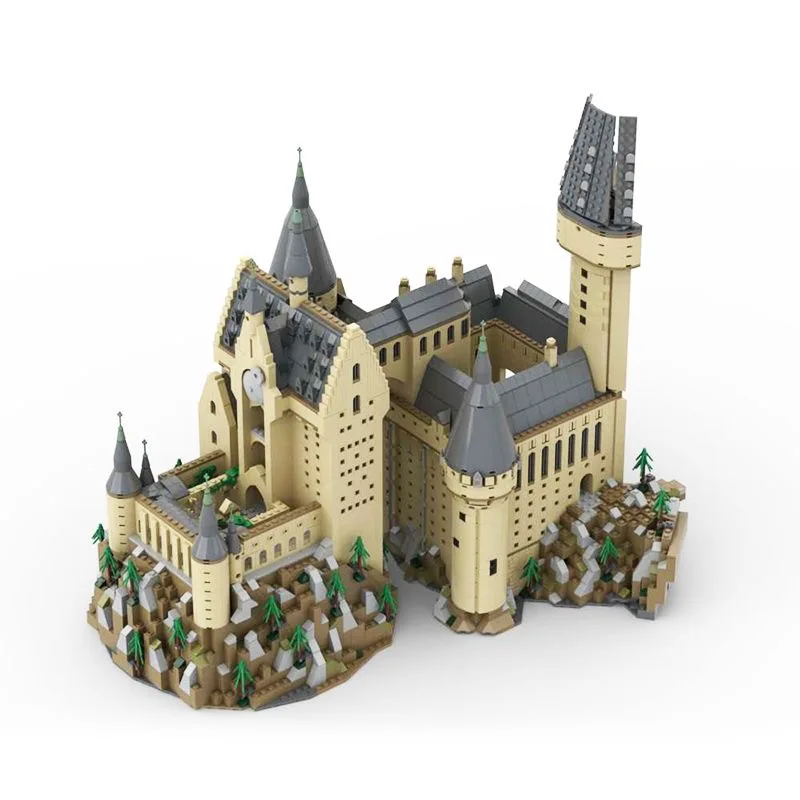 MOC-30884 section Model Magic Movie Castle Building Blocks Fountain Square Assembly Street View Bricks Kit for Adults Toys Gift