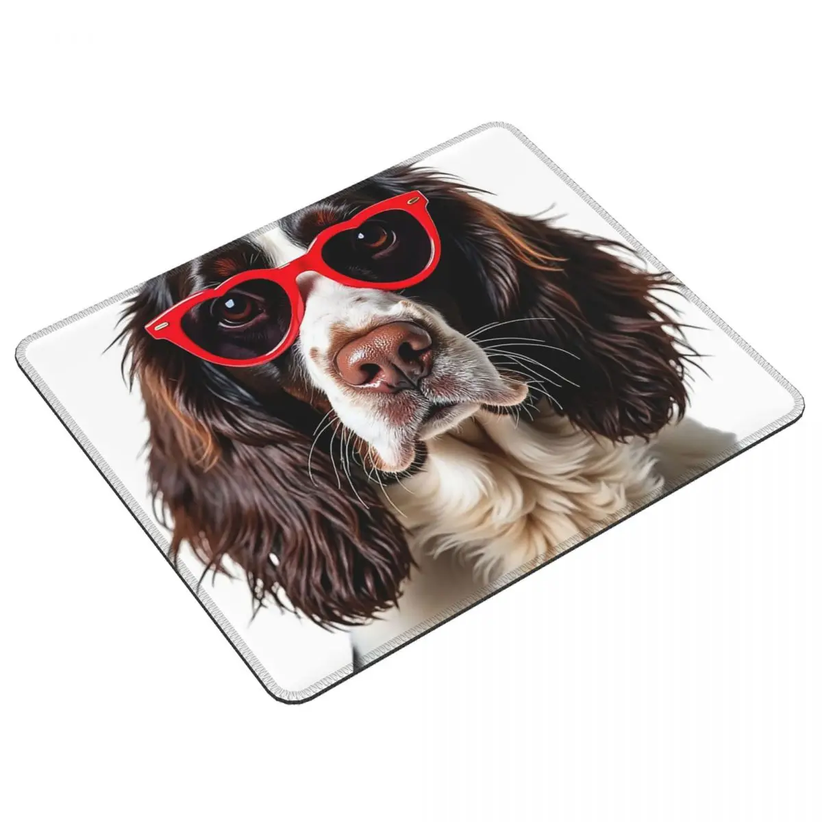 Multi-size MousePadEnglishSpringer SpanielDog Wearing A Heart Shape SunglassesGamer PC Laptop MatsKeyboardCarpet Computer Gaming
