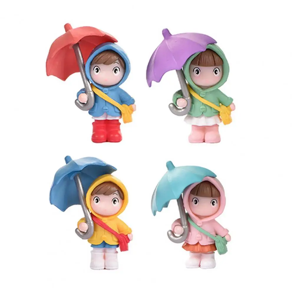 Couple Miniature Aquarium Ornament Mini Floating Cartoon Fish Tank Decoration with Suspended Umbrella