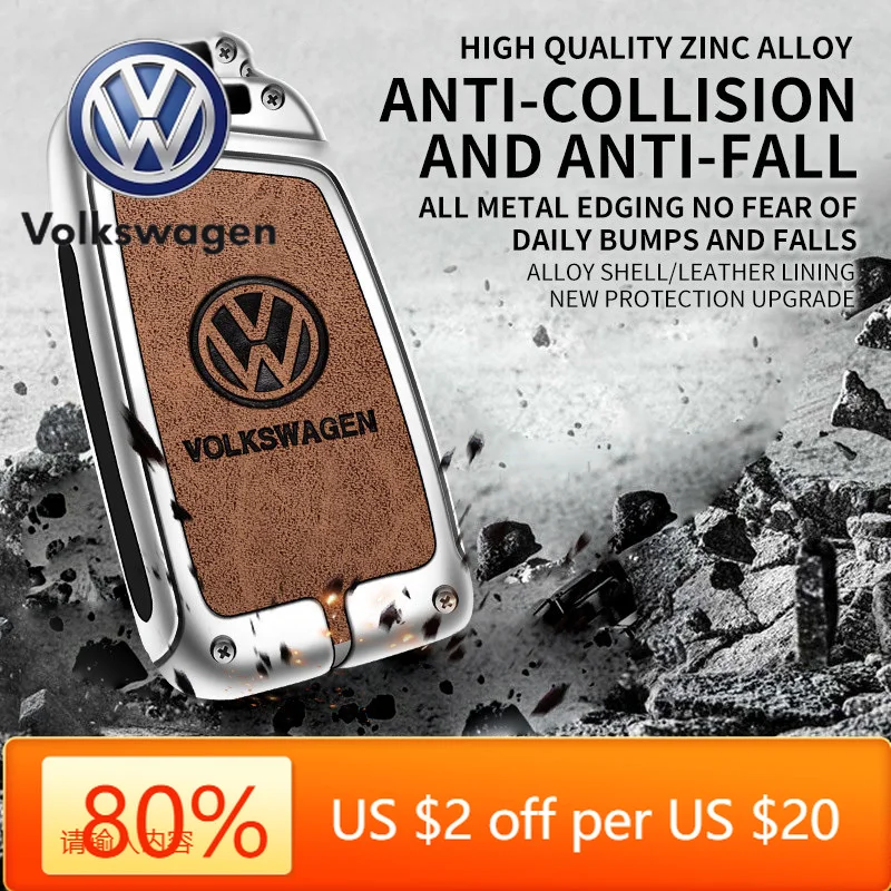 

Горячие эмблемы из цинкового сплава, кожаный чехол для дистанционного ключа автомобиля, полное покрытие, брелок для VW Volkswagen Passat B8 Tiguan Magotan, брелок для ключей для гольфа