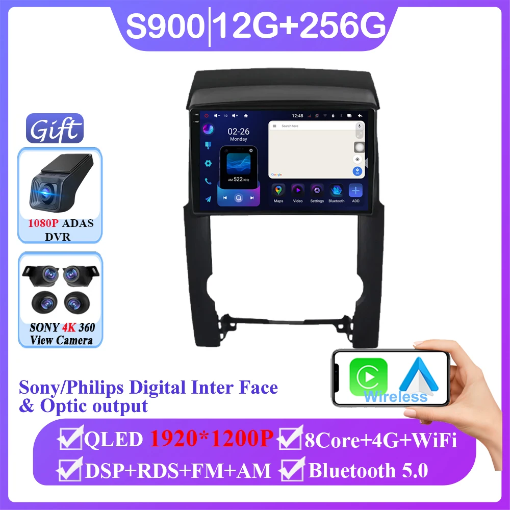Autoradio Voor Kia Sorento 2009-2012 Android Auto Multimedia Speler GPS Navigatie Stereo Head Unit Geen 2din DVD 5G WIFI TS10 BT