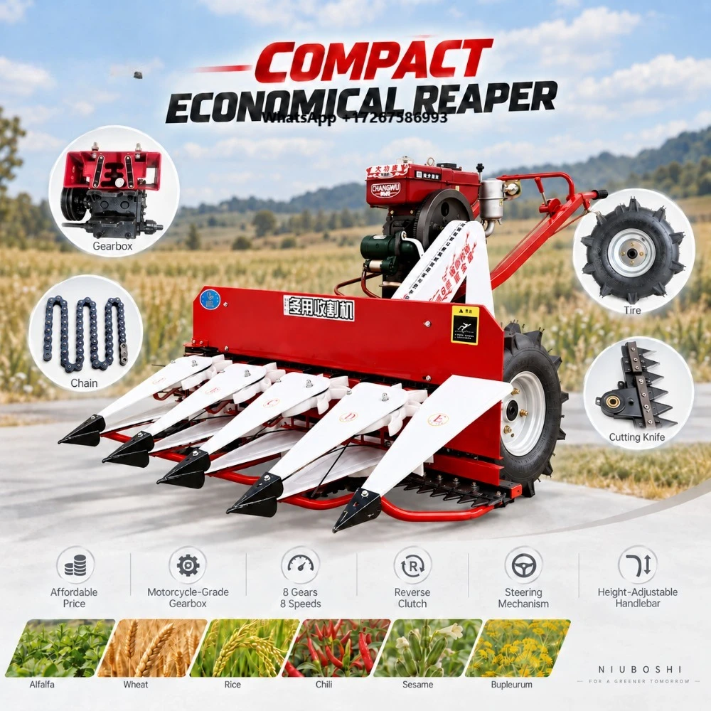 Low Fuel Consumption Self-propelled Walking Harvester, Rice Wheat Harvesting Machine, Complete Spare Parts Available