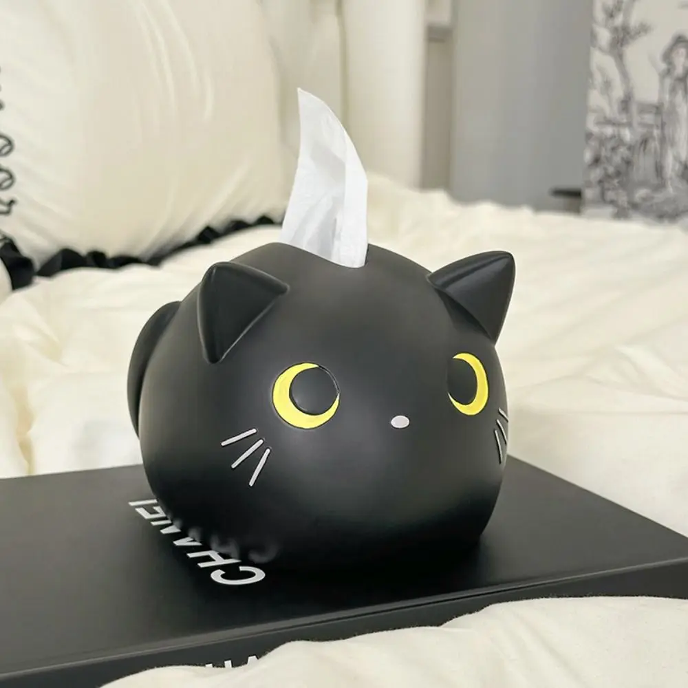 Slapen Zitten Kat Tissue Box Ornament Figuur Model Pop Speelgoed Cartoon Kat Model Speelgoed Collectible Anime Tissue Opbergdoos