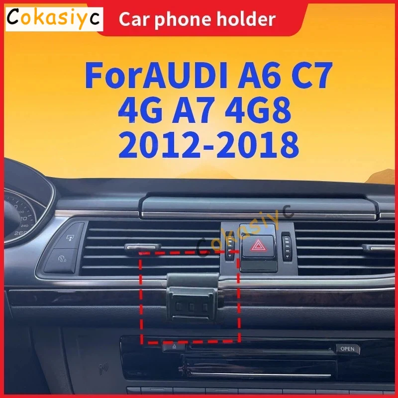 Auto Gadgets For Car AUDI A6 C7 4G A7 4G8 2012-2018 Car Phone Holder Special Fixed Bracket Base Wireless Charging Accessories