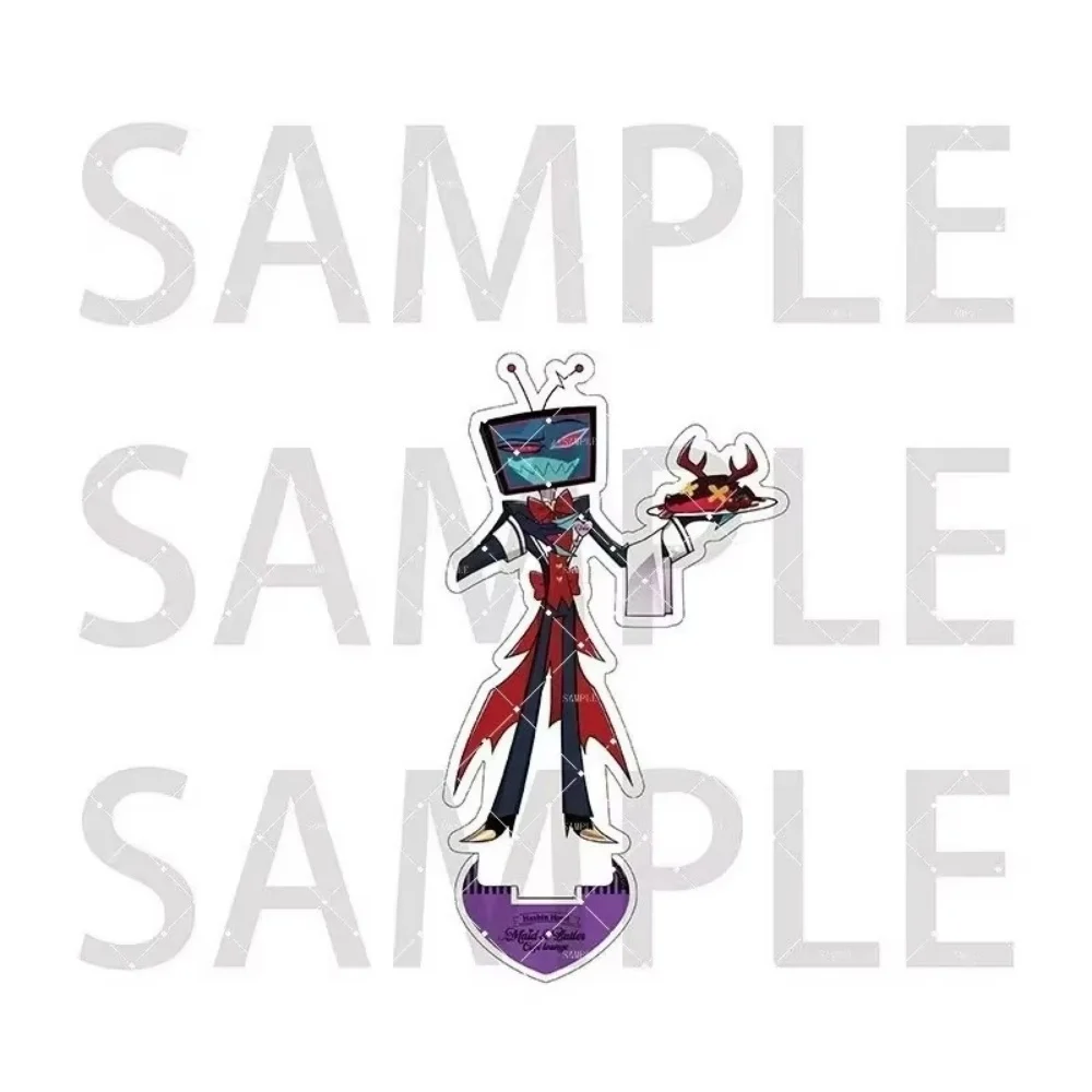 Hot Anime Hazbin Hotel Vox Emily Alastor Angel Dust 15CM Acrylic Stand Keychain Cosplay Character Model Desk Decor Collect Gifts