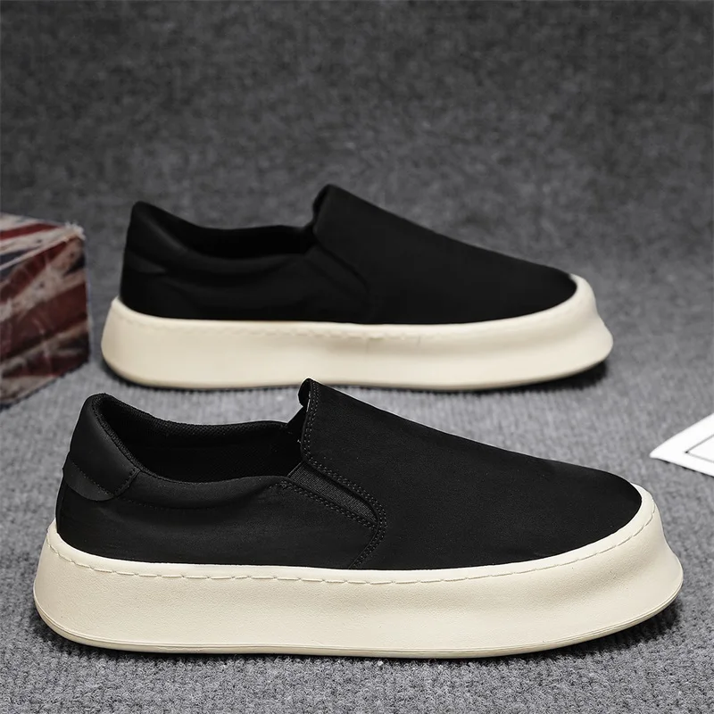 

Beijing Men's Canvas Shoes Breathable Slip-On Thousand-Layer Bottom Casual Sneakers Black Fabric Shoes Comfortable All-Season...