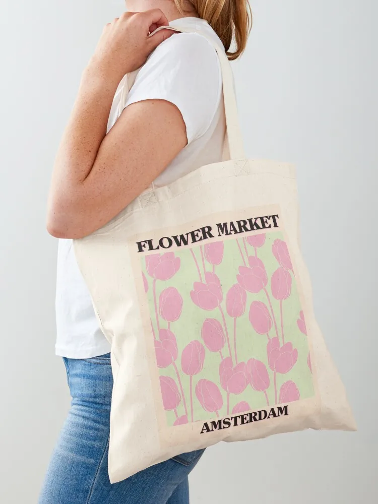 حقيبة حمل من سوق زهرة أمستردام، حقيبة قماشية، حقائب يد نسائية من القماش، حقائب قابلة لإعادة الاستخدام
