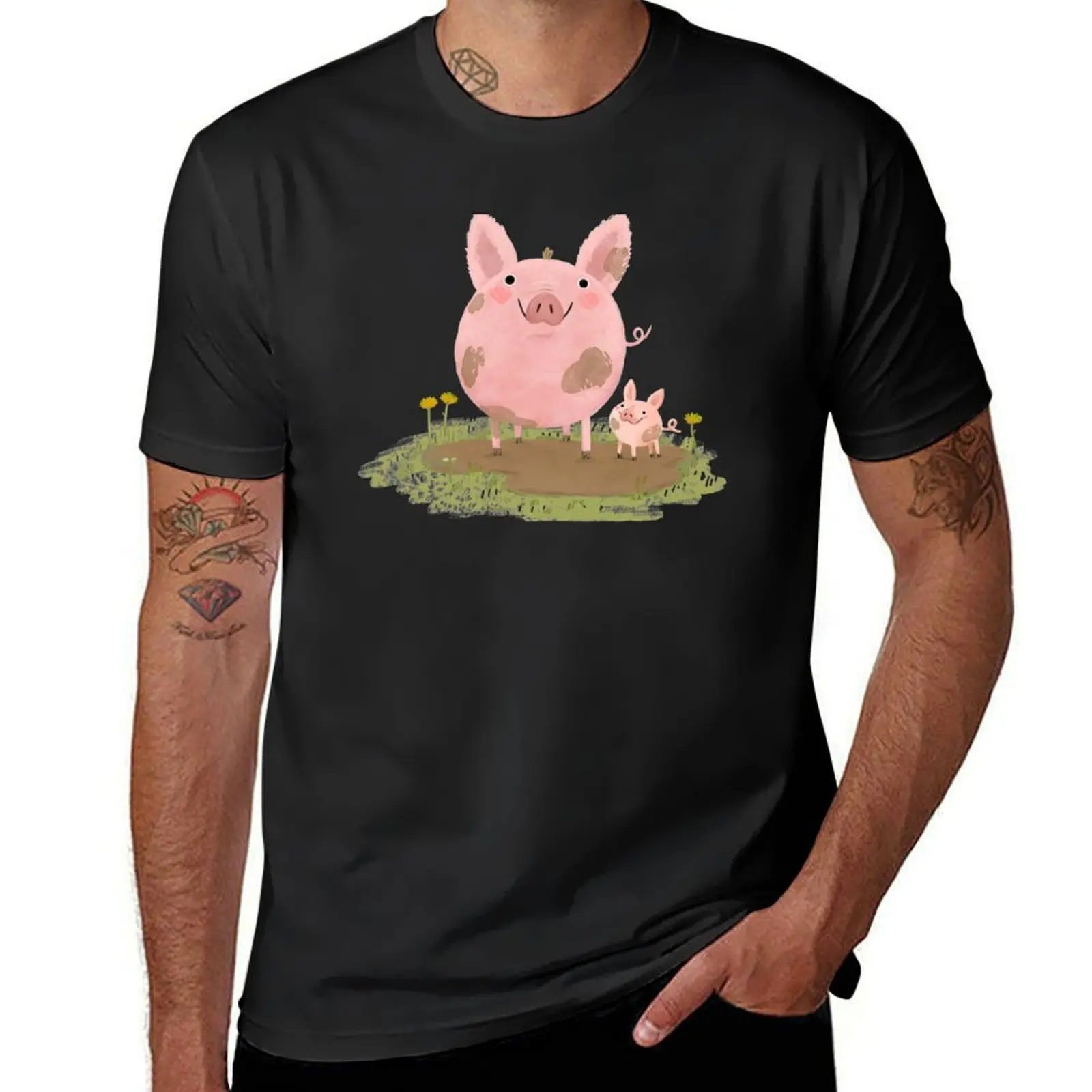 Piggies in a Mud Puddle T-Shirt Short sleeve tee customizeds blacks men t shirts