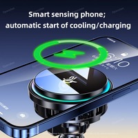 QI2 Wireless Charger Ice Cooling Tempered Glass RGB Magnetic Fast Charging Radiator For Magsafe iPhone 12-16 Car Phone Holder