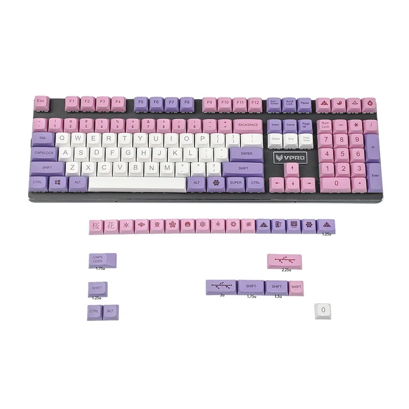 

134 Keys PBT Sublimation XDA Height Mechanical Keyboard Keycap Ice Cream Personality Keycaps