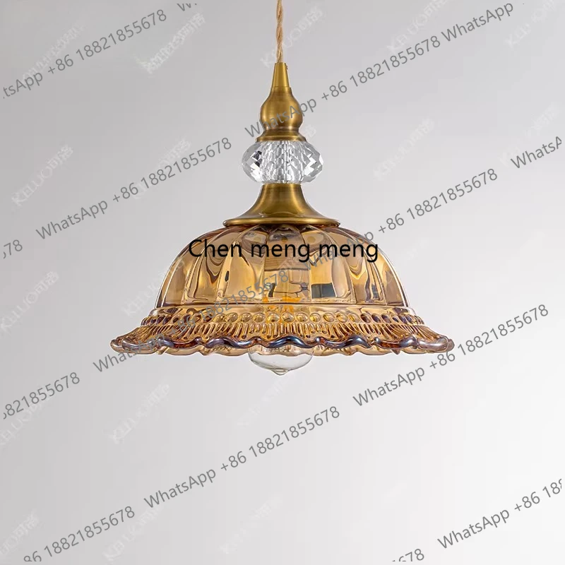 

New American retro all-copper bedroom bedside chandelier, dining room, study lamp