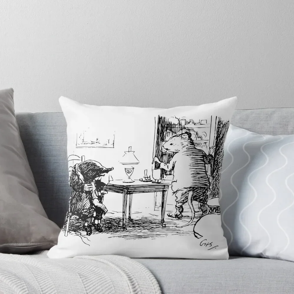 

Mole and Rat - Wind in the Willows - Vintage Art Throw Pillow Cushions Home Decor sleeping pillows Covers For Sofas pillow