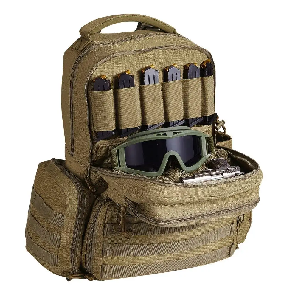 

Tactical Pistol Backpack for 6 Capacity Lockable Zipper for shooting Range Outdoor