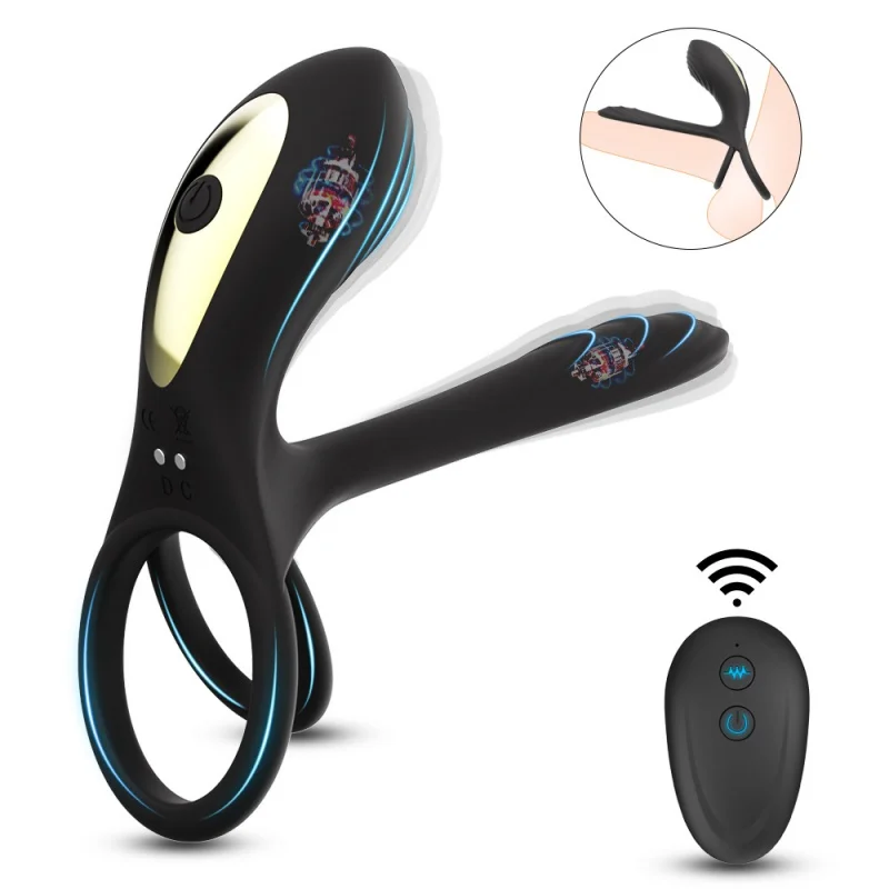 

Vibration Lock Sperm Ring Male And Female Clitoral Ring Masturbator Stimulates The Testicles Penis G-Spot Delay Adult Sex Toys