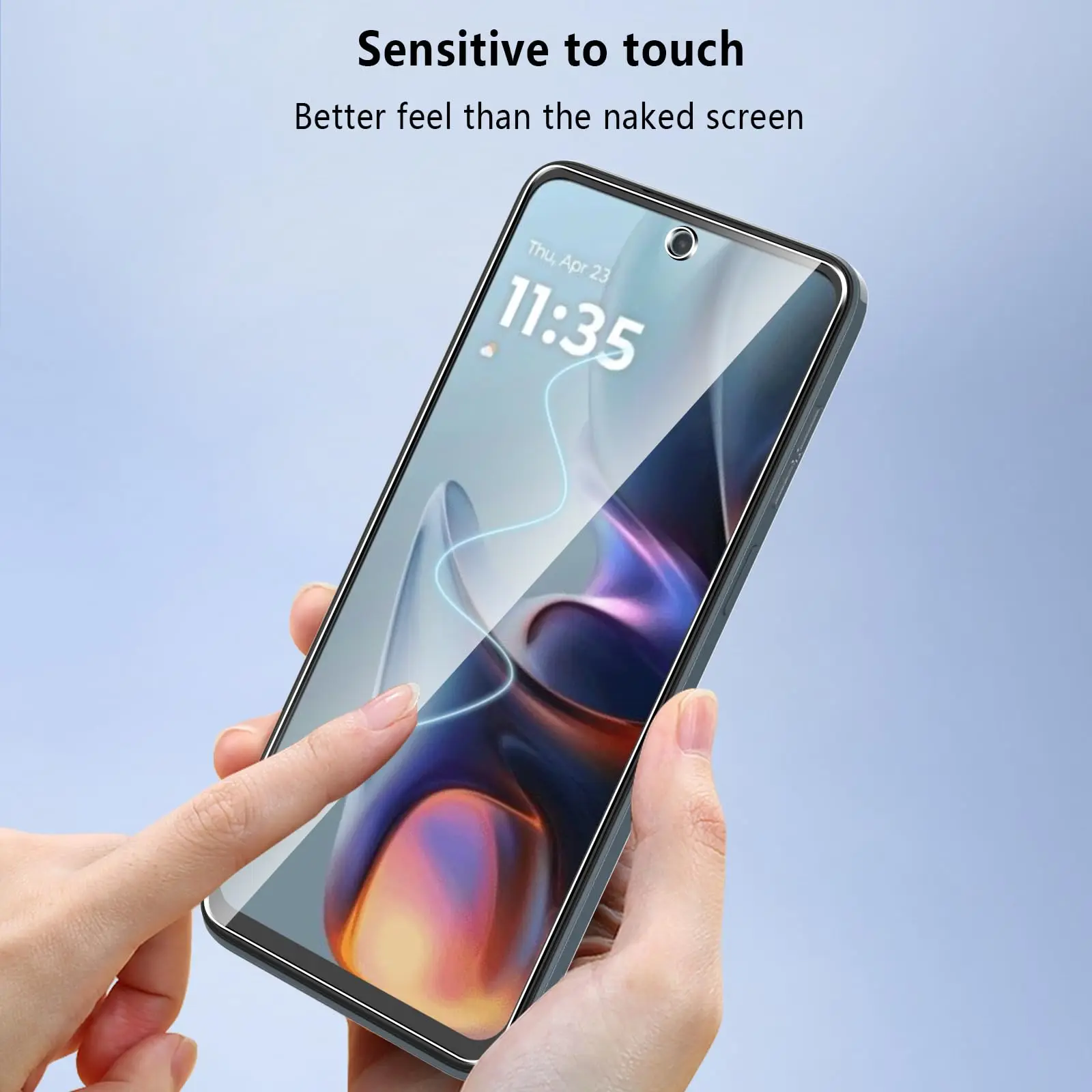 Displayschutzfolie für Motorola Moto G05 6,67 Zoll, gehärtetes Glas, HD-Kristall, Glimmer, 9H, kratzfeste Hülle, freundlich, klar – Detail 5
