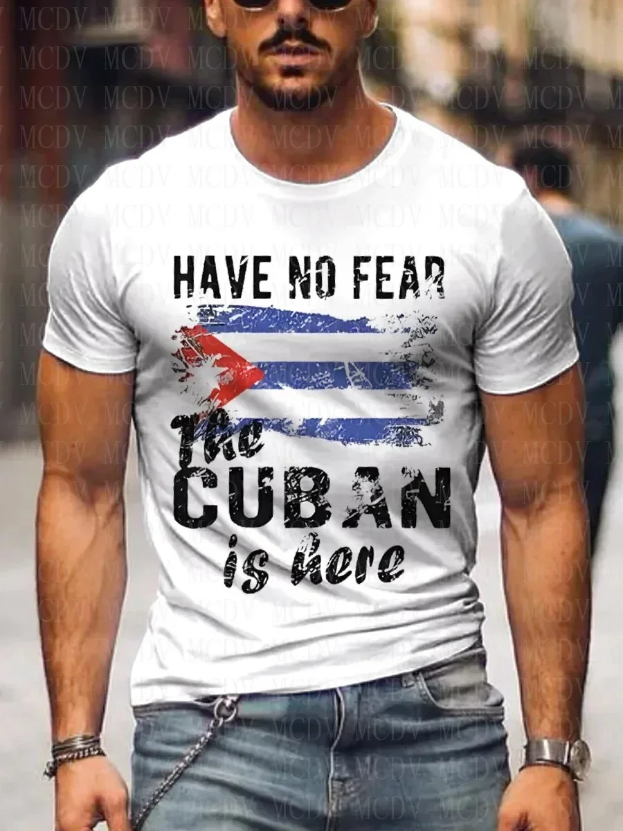 

Men's Cuba Flag Pride Free Have No Fear The Cuban Is Here Printing The Colorful The Best He Him Hole LGBT3D Printed T Shirt