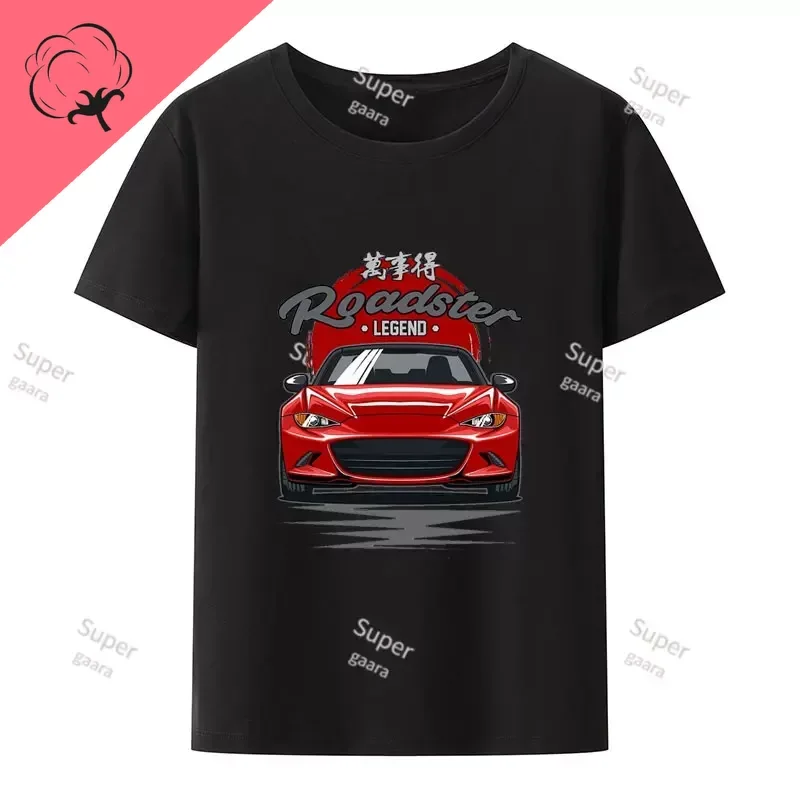 Initial D JDM MIATA MX5 Theme 100%Cotton T Shirt for Men Short Sleeve Y2k Men Clothing Printed T-shirt Tops Summer O-neck Tee