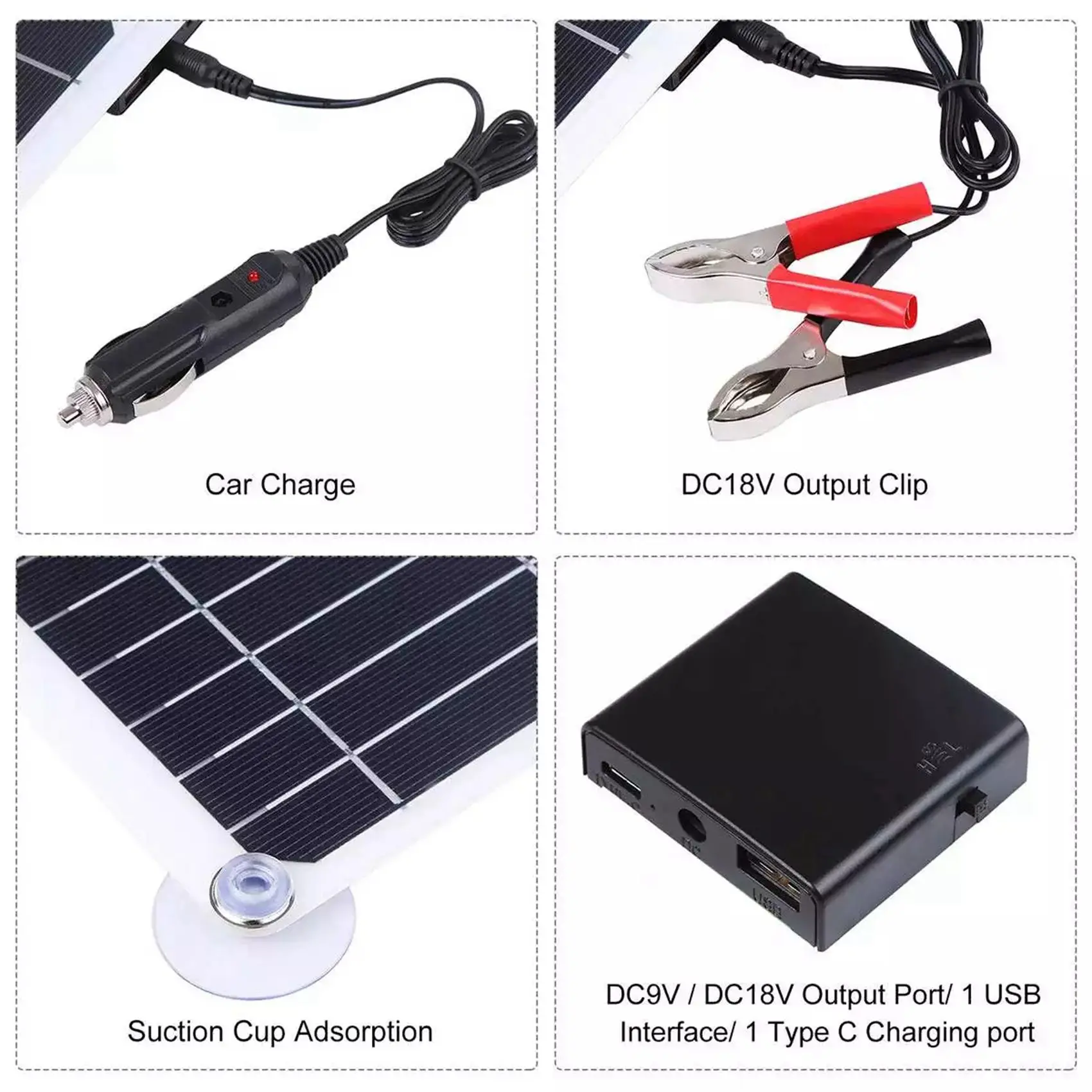 N84R 3X 300W Solar Panel 12V 5V Dual USB Controller Waterproof Monocrystalin Solar Cells Battery -100A