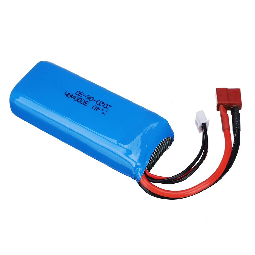 7.4V 3000mAh Bateria Lipo, T SM JST Plug, Wltoys 104001 144001 124018 124019 12428 12423 RC Car, Peças sobresselentes dos carros do tanque do caminhão RC