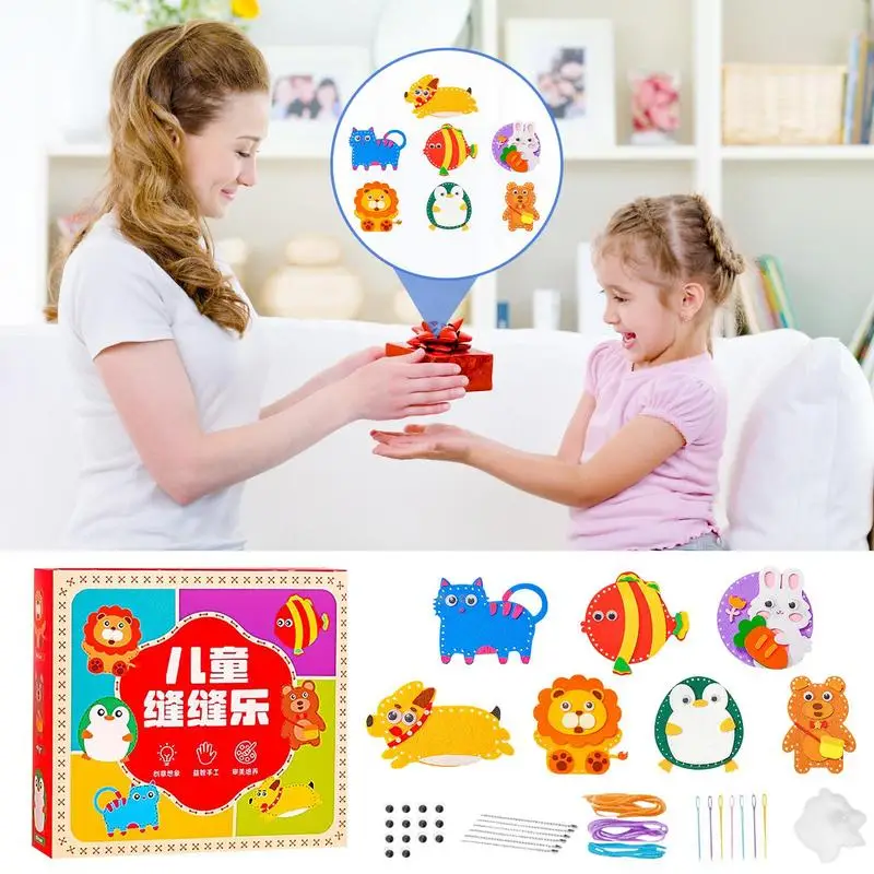 Animals Theme Craft Fabric Material Package Kids Educational Toy Child Handmade Making Cloth Nonwoven Felt Material Kit