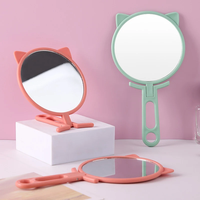 1pc Portable Round Pocket Folding Handheld Makeup Mirrors For Girls Women Mini Pocket Vanity Mirror Styling Aceesories