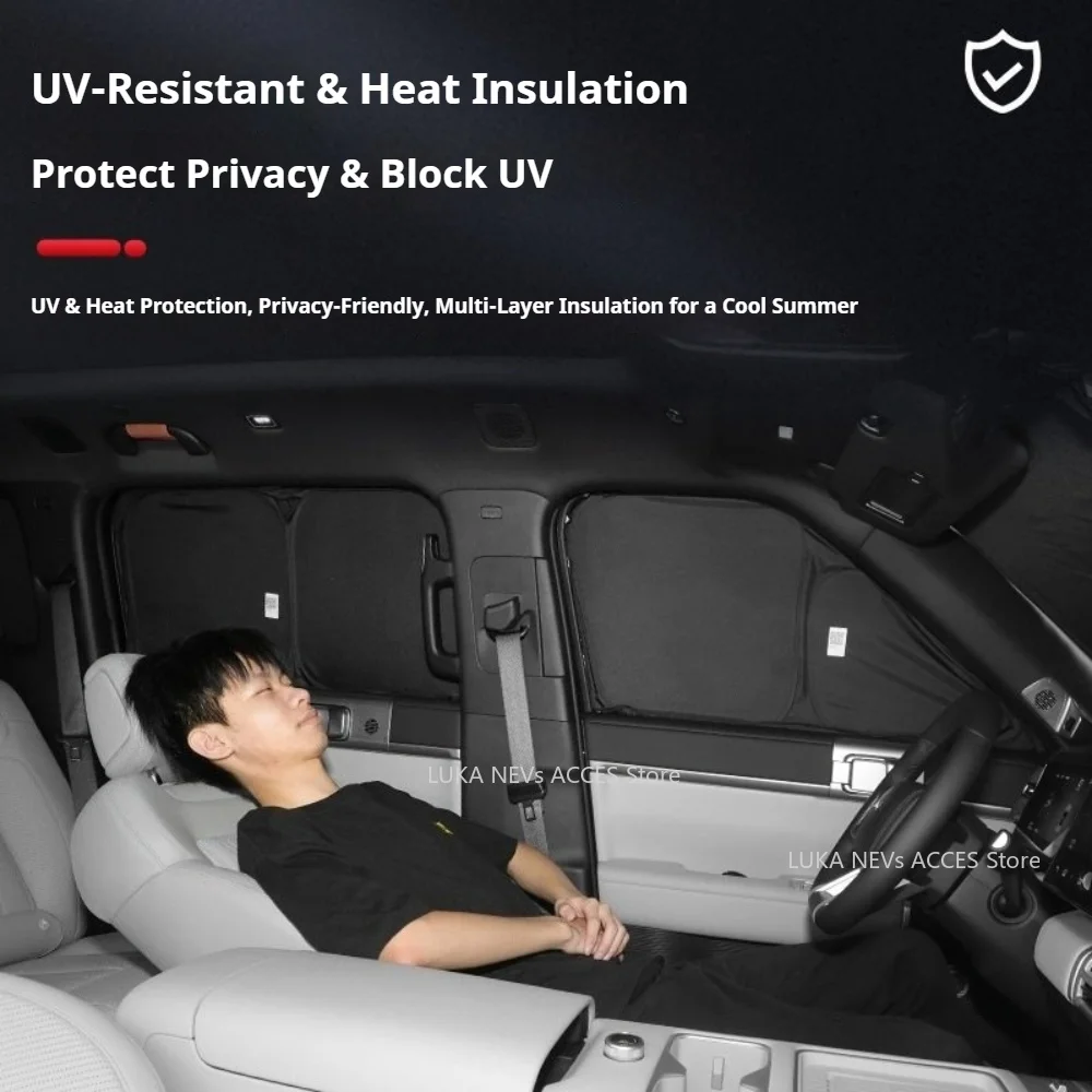 For BYD Ti7 Leopard Titanium 7 Car Window Sunshade Complete Privacy Curtains Sun Blocker Heat Insulation UV Protection Kit