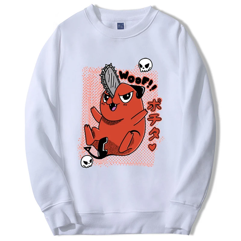 Sweatshirt Anime Jepang Hot Chainsaw pria Tracksuit pakaian bulu hangat Kawaii Pochita Graphic Hoodie atasan Fashion pakaian olahraga