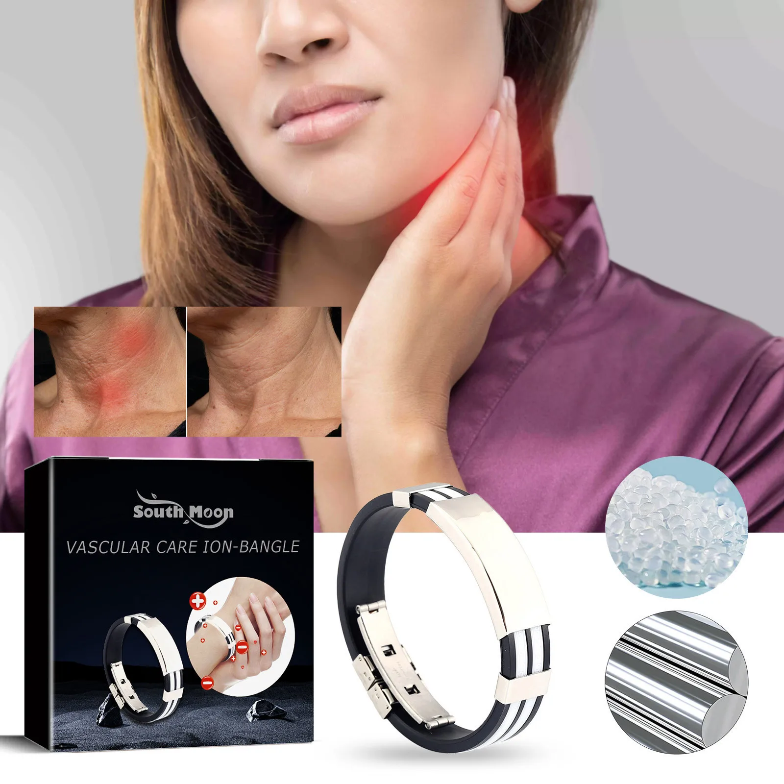 Lymph Drainage Magnetic Bracelet Remove Neck Lymph Nodes Slimming Promote Circulation Relieve Fatigue Lymphatic Detox Bracelet