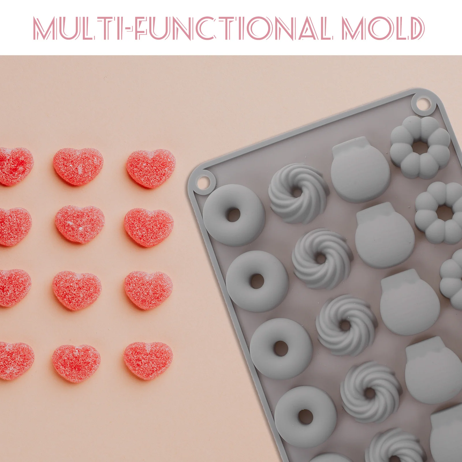 Cetakan Donat Silikon Cetakan Cokelat Pembuat Permen Diy Alat Dapur Memanggang Tahan Panas Anti Lengket Dekorasi Kue Cetakan Fondant
