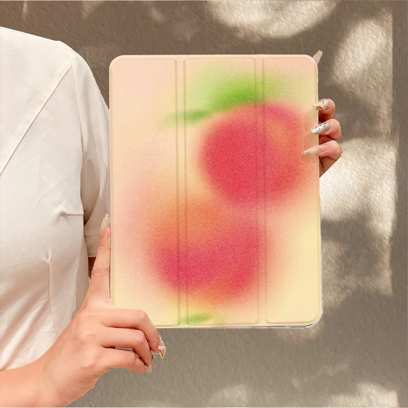 INS peach pattern TABLET CASE FOR iPad pro 10/11-Inch 2020/6th/7th /8th /Air 3rd/Air 4th/9th gen/Air 5th Gen 2022/Air 16