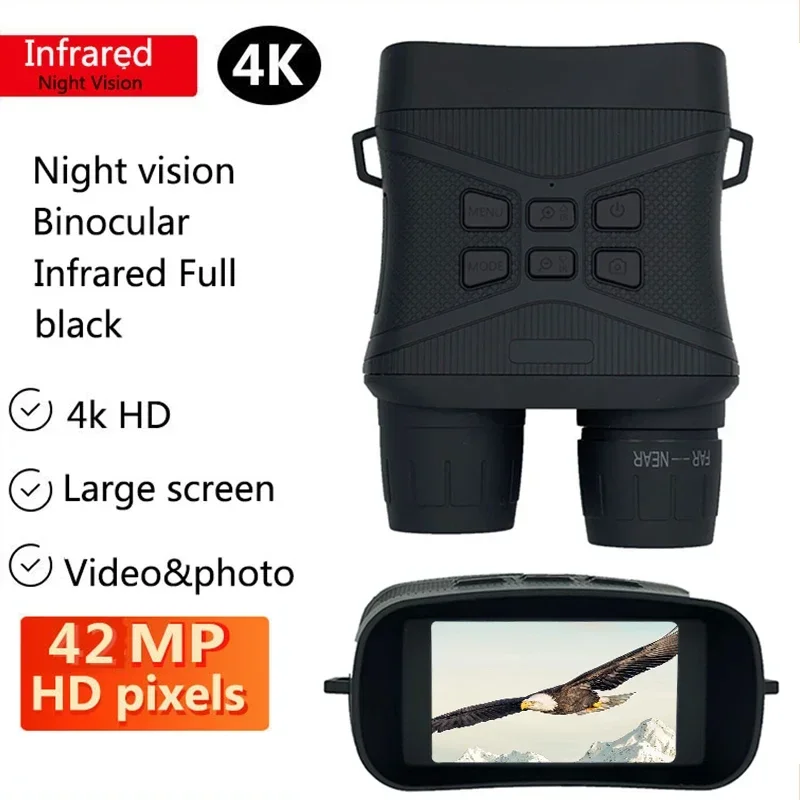 Z3 Binocular 3.0'' Screen 4K 42MP HD Pixel Infrared Night Vision 5X Digital Zoom For Security Observing Animal