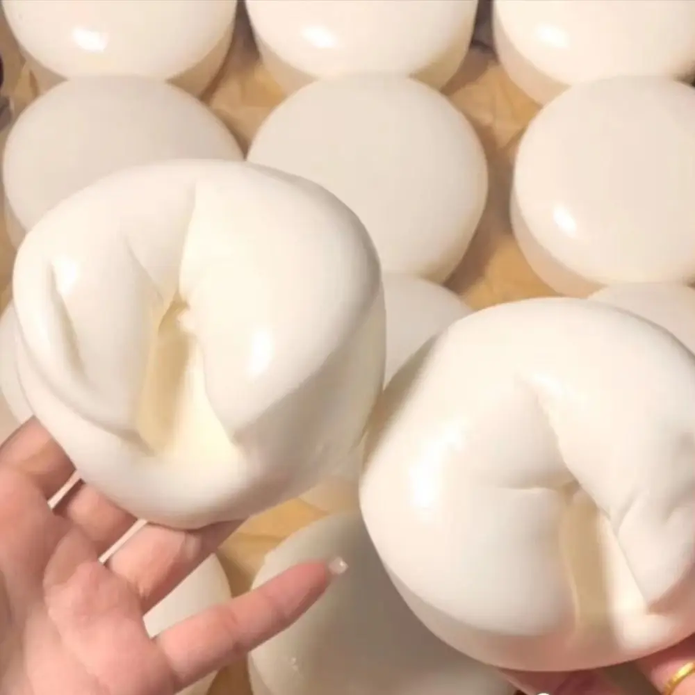 Simulation Squishy Yogurt Cake Finger Suction Slow Rising Bread Squeeze Soft Texture Pinch Sensory ASMR Lovers