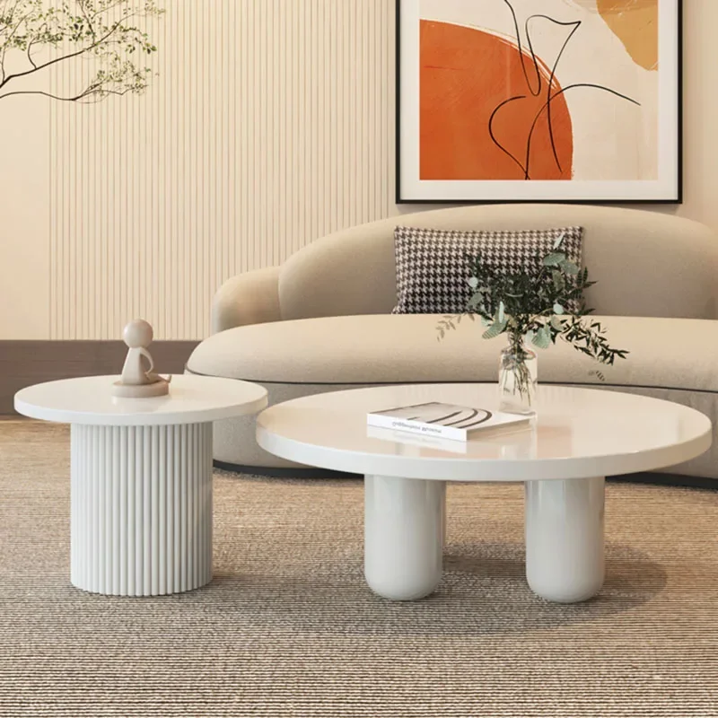 Wood Round Coffee Tables Set Nordic Beautiful Luxury Coffee Table Modern Minimalist Unique Muebles Hogar Living Room Furniture image 5