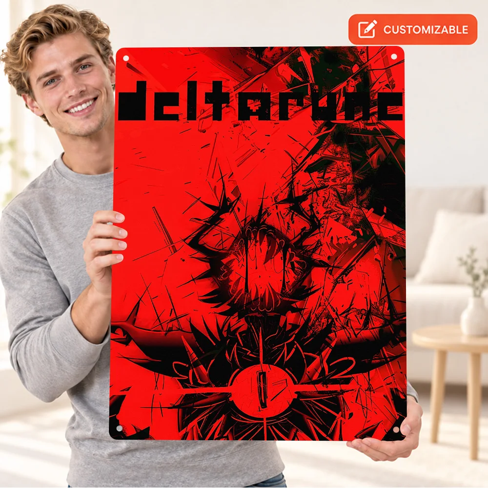 Deltarune Printed Poster Personalized Aluminum Metal Sign Vector Illustration Wall Art For Bedroom Video Game Enthusiast Gift