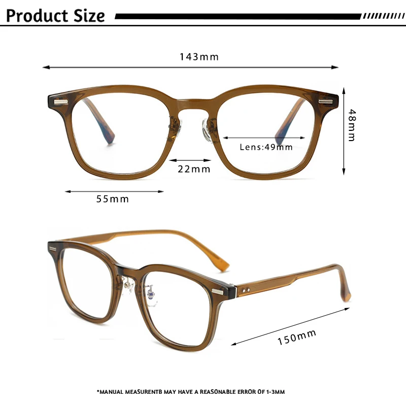CATERSIDE Retro Square Glasses for Man Fashion Acetate Brand High-Quality Eyeglasses Women Computer Myopia Optical Frame