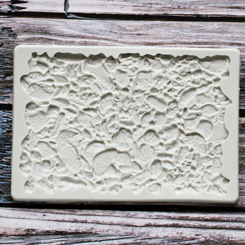 Beach Rock Texture Simulation Stone Cake Border Silicone Mold Fondant Embossing Chocolate Mould Baking Cake Decorating Tools