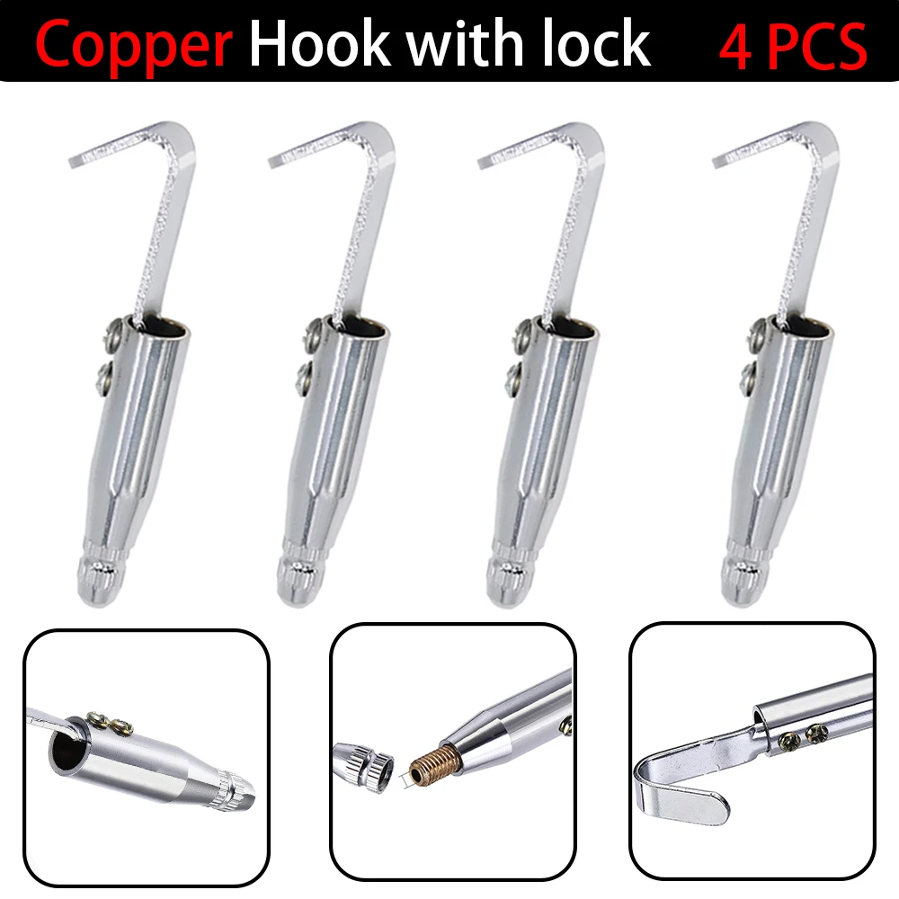 4PCS Picture Hanging Wire Hook, 15mm Open Adjustable Copper Hook With Lock, Used for Home Image Gallery Image Hanging System