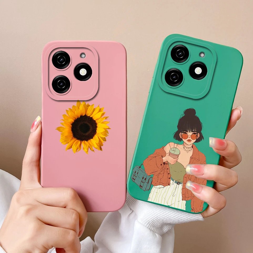 For Tecno Spark 20 20C Case Cute Cat Soft Silicone Back Cover Protective Funda For Spark20 KJ5 Carcas Spark20C BG7n Phone Coque