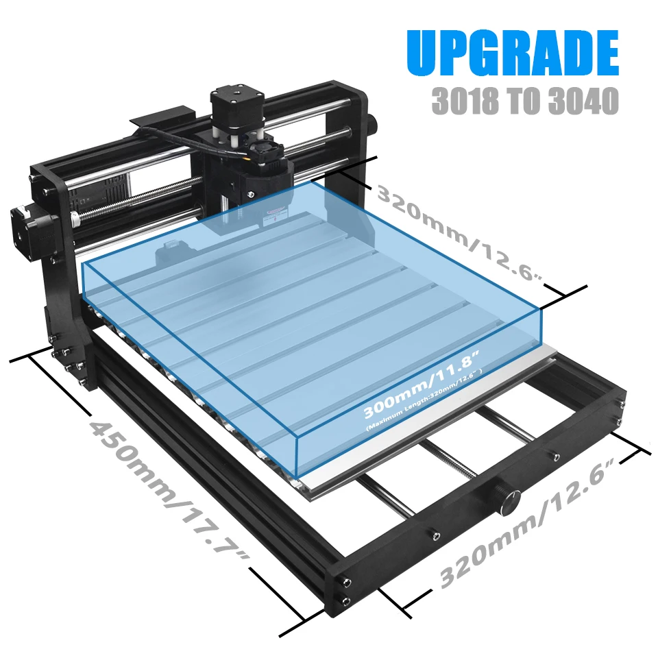 Daedalus CNC Upgrade Kit 3018 Pro Extension Kit from 3018 to 3040 Compatible for 3018 CNC Pro Router Machine Milling DIY