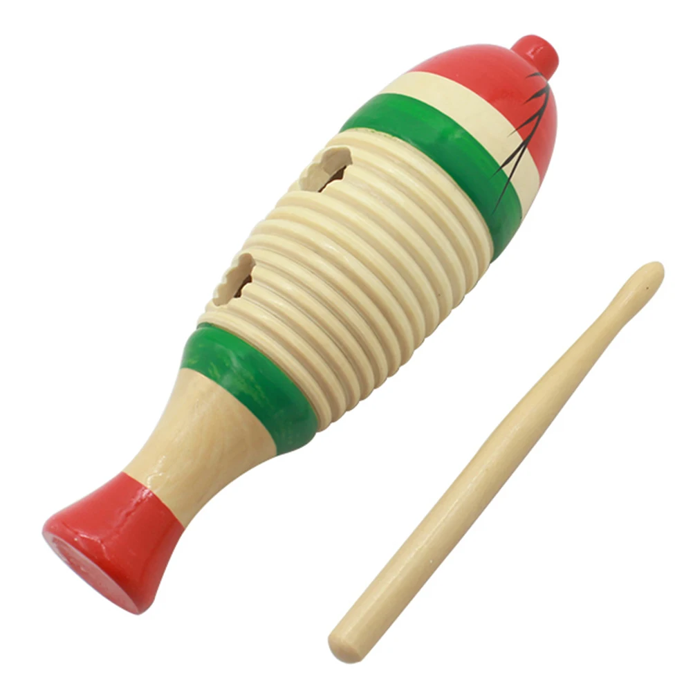 

Wooden Musical Instrument Set Percussion Toy Educational Kids Safe Develop Listening Skills Rhythm Wooden Fish Frog Toy Musical
