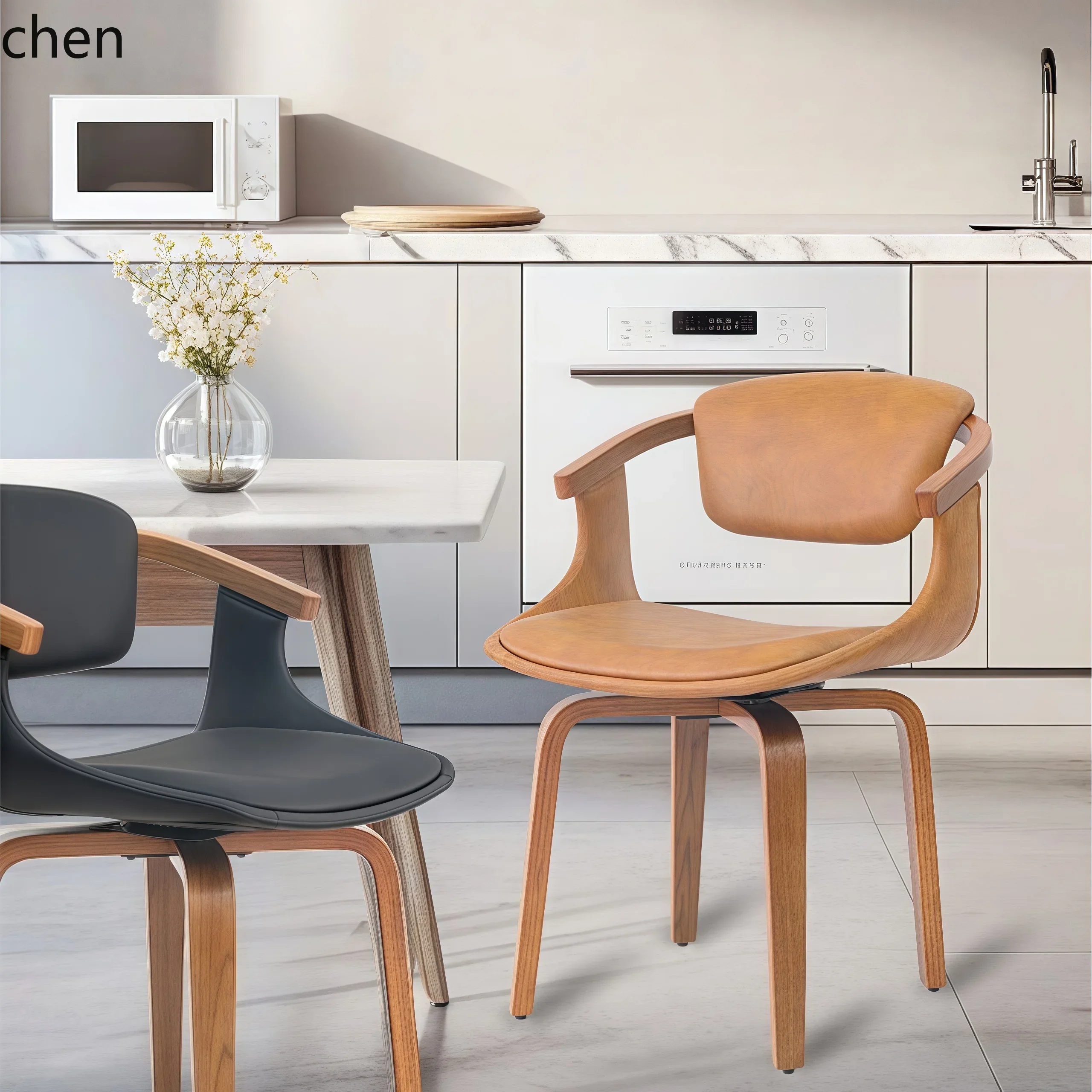 

YZ6.15 Home Dining Table Chair Study Office Computer Chair Simple Modern Solid Wood Dining Chair