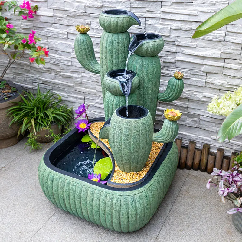 Outdoor fish pond landscaping courtyard, floor-to-ceiling large water feature outdoor finished product