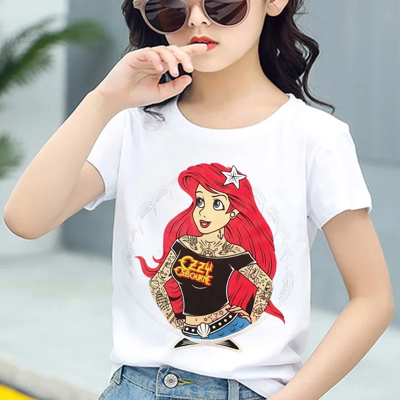 

New Summer Disney Princess T-Shirt Children Evil Bad Girl Anime Kawaii Kid Cartoons T Shirts Casual Clothes Boy Short Sleeve Top