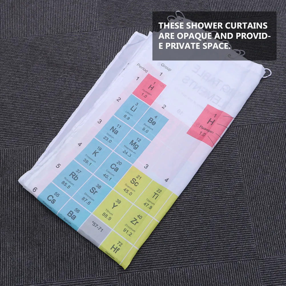

Periodic Table Pattern Shower Curtain Waterproof Bath Curtain 180x180cm Private Stylish Bathroom Decoration Shower Curtains
