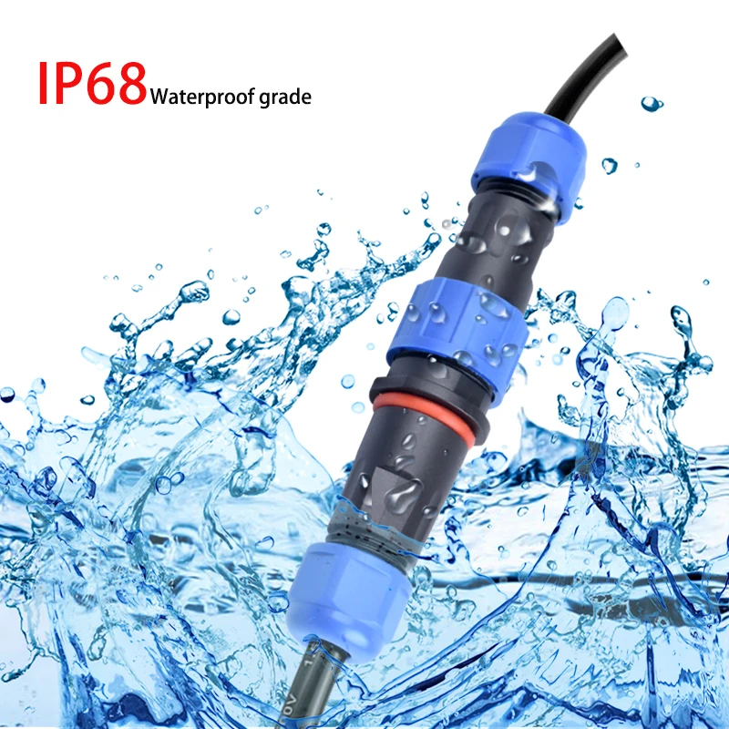 LD12 Series IP68 Waterproof Connector Male Plug & Female Socket 2 Pin Panel Mount Wire Cable Connector Aviation Plug