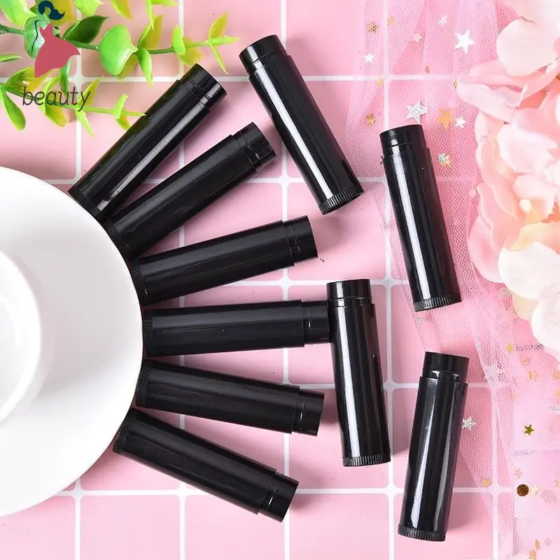 100pcs Clear Black White Balm Tube Container With Cap Cosmetic Sample Container 5ml Diy Empty Lipstick Bottle Lip Gloss Tube Lip