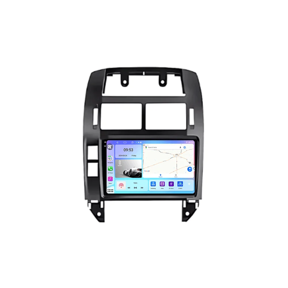 Auto radio Android 16 multimediaspeler GPS Carplay QLED scherm stereo voor Volkswagen VW Polo MK4 6Q 9N 9N3 2004-2009 - afbeelding 2