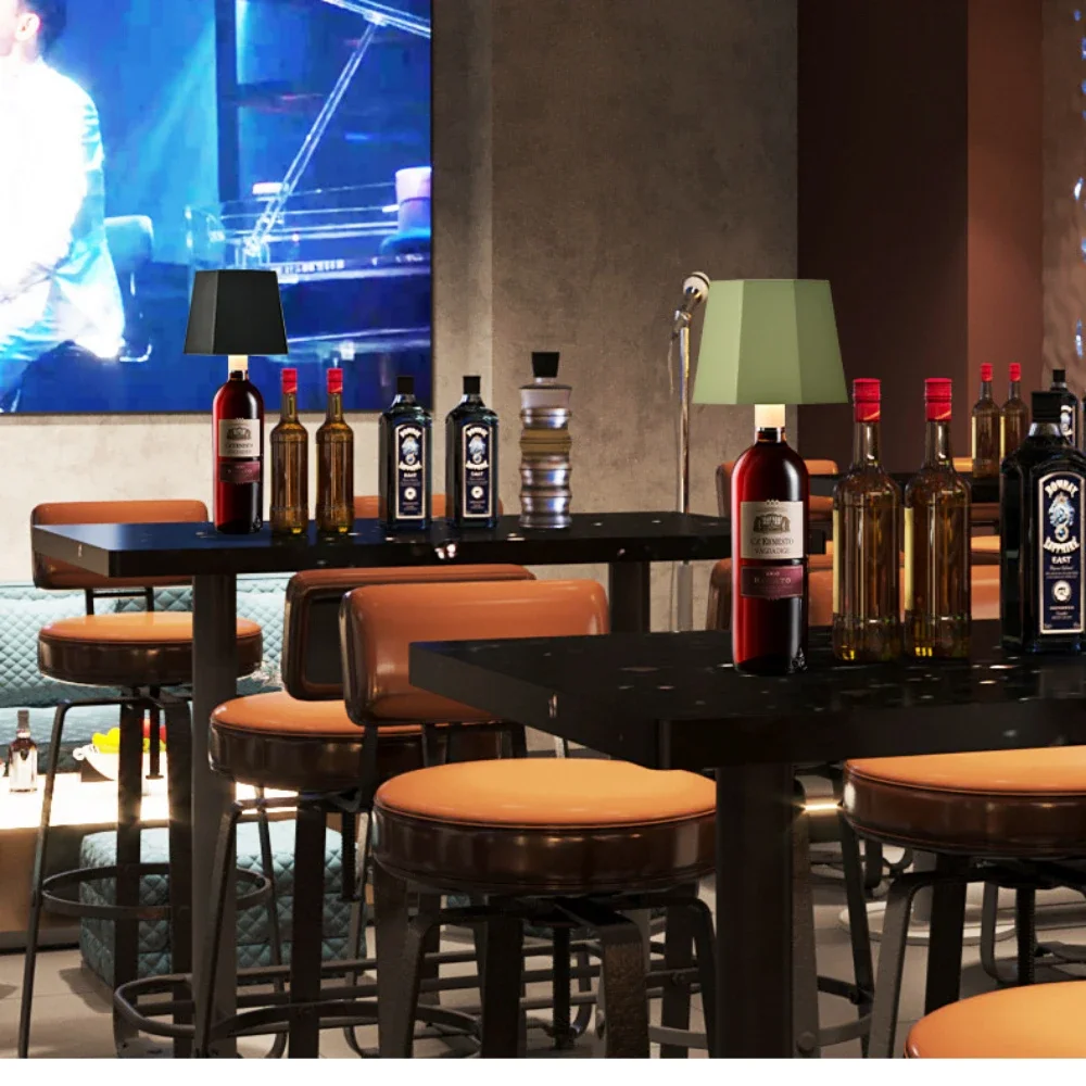 LED Wine Bottle Lamp DIY Light Shade USB Dimmable Rechargeable Touch Control Portable Desk Lamp for Bar Cafe House Nightlights