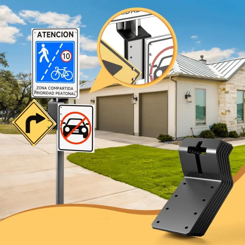 

CHCH T Post Bracket,For Wood Fence, For Sign Mount Bracket Hardware, T Post Hanger For Sign, Birdhouse Mailbox Camera- 6Pcs
