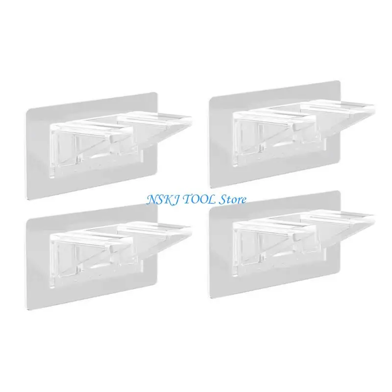 

L8RC 4Pcs Shelf Support Holders Wall-mounted Wardrobes Shelf Racks Adhesive Pegs Closet Partition Bracket Cabinet Support Cli